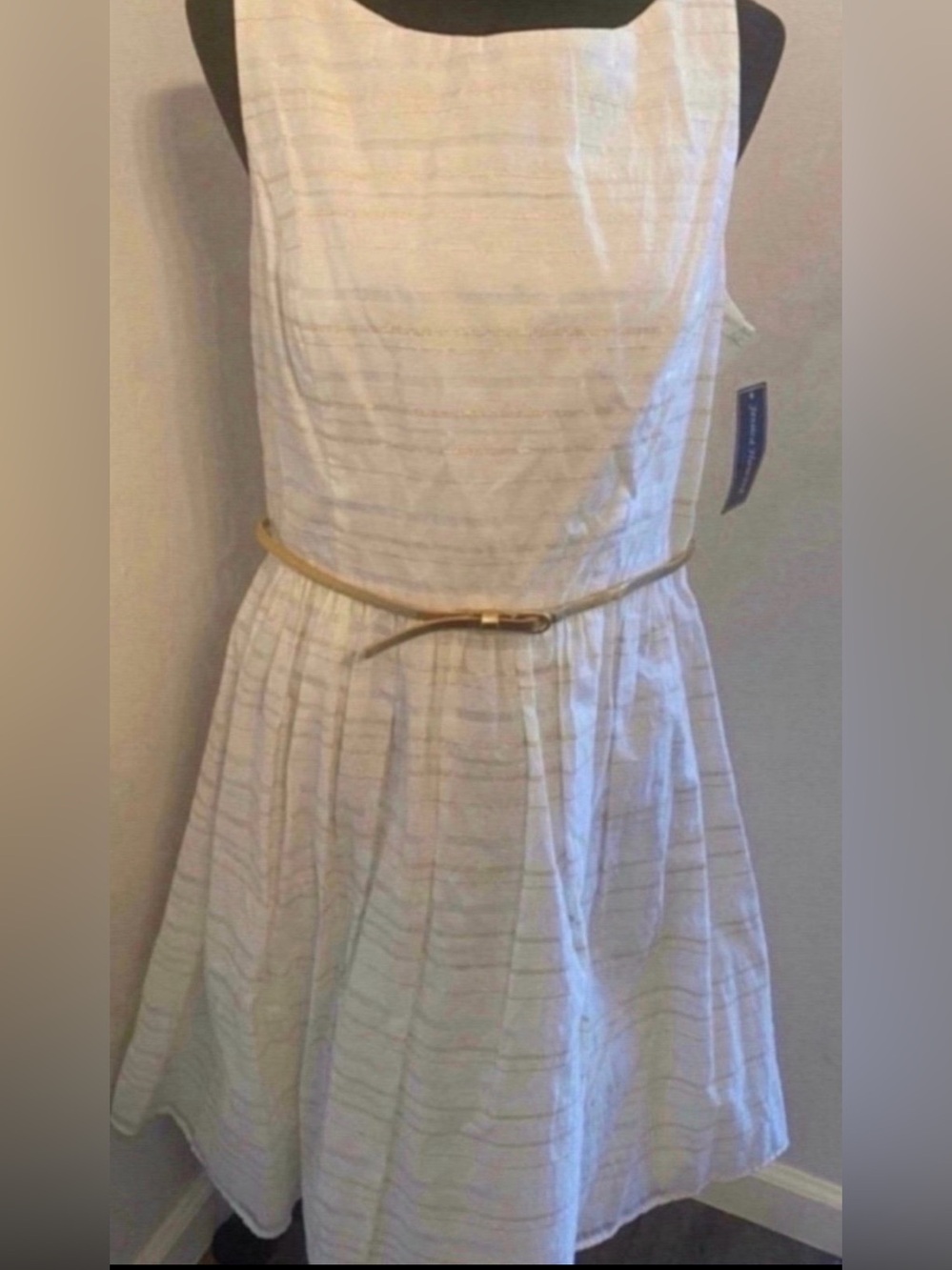 Brand New Women’s Sleeveless Fit & Flare Dress with Belt (Size 14)